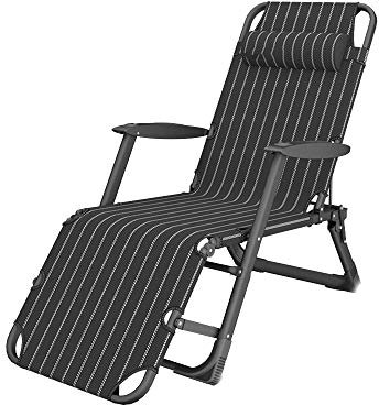 Beach Lounge Chair with 10 Level Adjustment Multifunction Folding Sun Lounger for Beach Park Deckchairs for Sitting and Lying Forefoot Support No Cushion Included