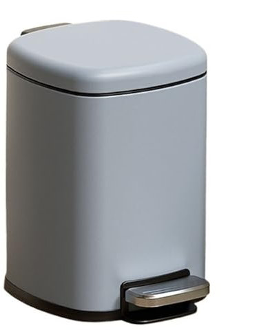 Cestino Pattumiera con gradino in acciaio inossidabile, pattumiera rotonda in metallo con pedale, secchio interno rimovibile e maniglia for soggiorno, camera da letto, bagno Cestino(Grijs,20L)