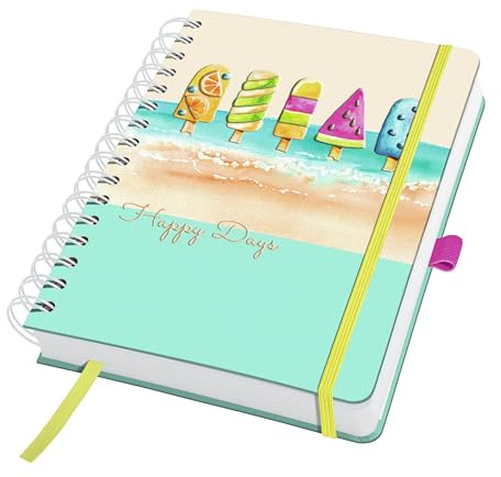 SIGEL JN655 Spiral-Notizbuch Jolie, Summer Breeze, ca. A5, dotted: 120 g/m², 240 S., FSC-zertifiziert, vegan