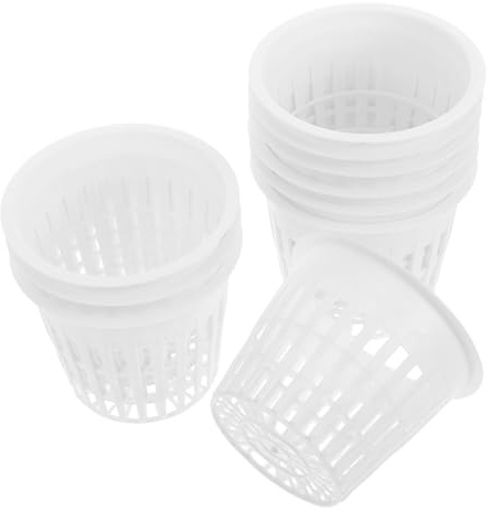 BESPORTBLE 10pcs Hydroponic Orchid Pot Hydroponic Basket Pot Net Cups Hydroponics Planters Aquaponics Growing System Fish Tank Hydroponic Bucket Pots for Plants Pond Net Pots White Plastic