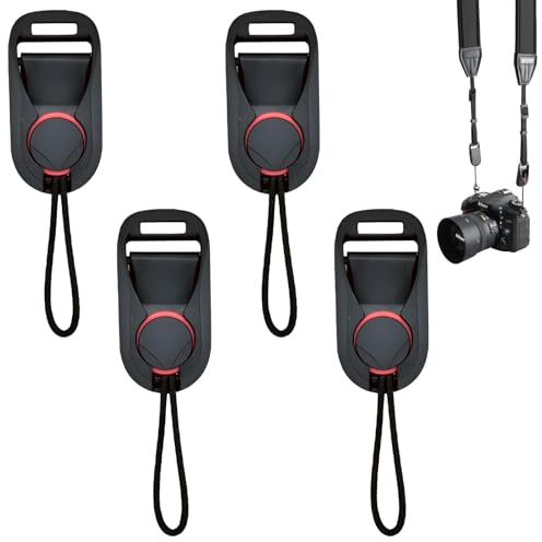 AONAYO 4 Stück Kameragurt Schnellverschluss,Kameragurt Schnellverbinder Mit Sockel,Camera Strap,Leash Für Kamera-Schultergurte, Handgelenkriemen Und Ferngläser