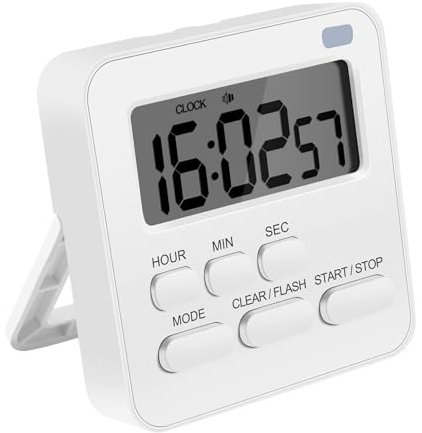 Agwuoetr KüChen Timer, Eier Uhr mit Uhr, Digital Timer Stopp Uhr mit Lautem LCD Alarm zum Kochen, Backen, Sport, Lernen Usw