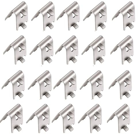 Armastuse Refrigerator Shelf Clip, Pack of 50 Shelf Brackets, Fridge Shelf Support 1.5 mm Shelf Support for Hanging, Replacement Angle Shelf Support (Silver)