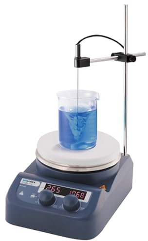 SHENGSHIYU Agitateur Magnétique Chauffant 200-1500 TR/Min 3L, Mélangeur Magnétique à Plaque Chauffante Max. 280 °C, Agitateur de Labo avec Écran LED pour Recherche Étude Expérience