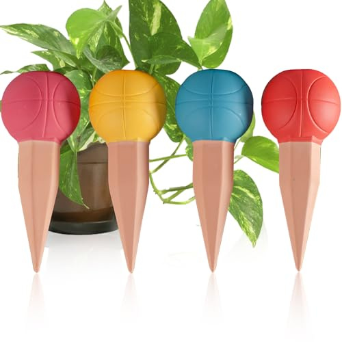 Kivinia 4PCS Cône d’arrosage en Argile, Distributeurs d'eau pour Plantes d'intérieur et d'extérieur, Arrosage Plante Automatique Vacances pour Jardin, kit Irrigation Goutte à Goutte - Golf