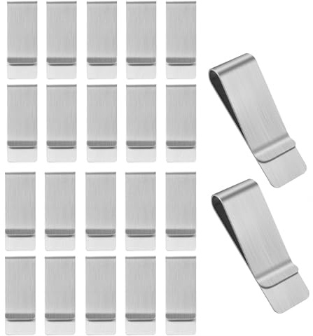20 Stück Edelstahl Geldklammer Herren Slim Wallet Geldscheinklammer Money Clip für Bargeld Rechnungen Karten Dokumente Banknote Geldscheine Visitenkarte Kreditkarte