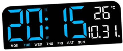 Sharplace Digitale Badezimmeruhr, Dusch-Timer mit Alarm, wasserdichte Uhren für Badezimmer, Küchen-Timer-Uhren, Thermometer-Hygrometer-Wanduhr, Blau