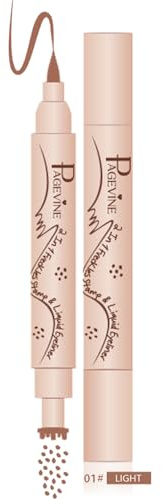 Stylo Freckles & Eyeliner 2-en-1 - Taches de rousseur irrégulières naturelles à 6 points, Pointe Eponge Précise, Tenue 24h et résistant à l'eau, Parfait Maquillage Quotidien & Festival - 1.0 Clair
