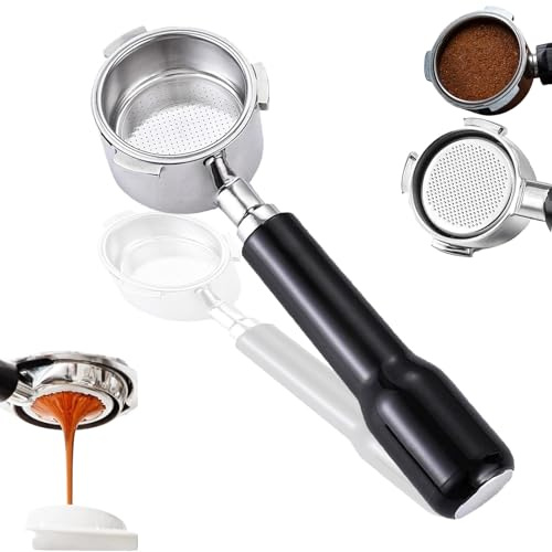 51mm Bottomless Portafilter & Puck Screen, Compatible for CASABREWS Espresso Machine CM5418, 3700 Series, Mr. Coffee Espresso and Cappuccino Machine, Includes 304 Stainless Steel Filter Basket, 3Ear