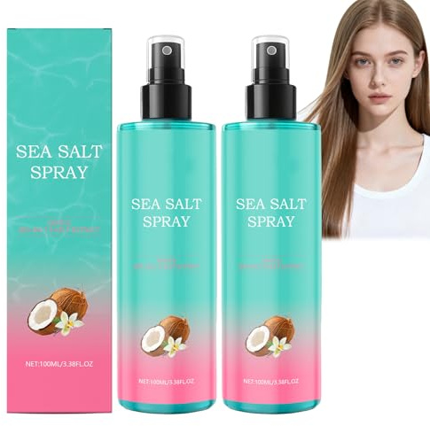 Meersalzspray Für Damen Und Herren, Leichter Halt, Frizz-Kontrolle Und Mehr Volumen – Für Mühelos Welliges Und Lockiges Haar, Natürlicher Halt, 100 Ml (2pcs)