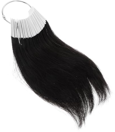 IWOWHERO 30 Échantillons de Couleurs en Cheveux Humains, Anneau Pvc Blanc, Lavables et Réutilisables, pour Formation en Coiffure et Tests de Teinture