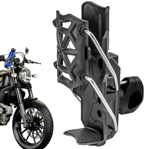 usefulbeauty Getränkehalter für Motorrad | Halterung mit Metallklemme 1,5 – 4 cm – Montage Lenker verstellbar für Fahrrad, Scooter, Rollstuhl, Trolley, Golf