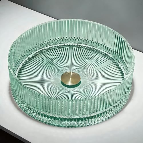 ZYCDP Glas Waschbecken Bad Aufsatzwaschbecken Kristall 360 X 360 X 112 mm Ohne Hahnloch Grün