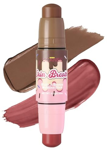 UCANBE Skin Breath Blush & Bronzer Multiuse Stick, 2-in-1 Creamy Face Cheeks Contour Makeup Stick for Natural Radiant Finish Look, Vegan & Cruelty-Free, Travel-Friendly (05 Charming Berry)