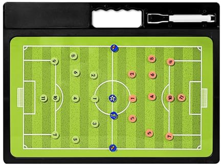 Tabla de entrenamiento de fútbol | Equipo de entrenamiento magnético, tabla táctica de doble cara con marcador, para el entrenamiento de juegos, ejercicios de campo, estrategias de partido y deportes