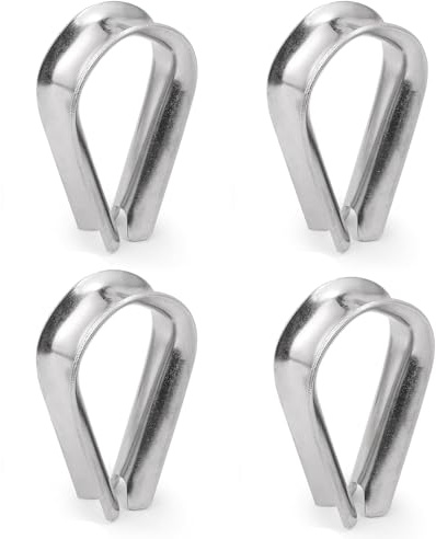 3/8 Inch M10 Stainless Steel Wire Rope Thimbles for Dia Wire Rope, Wire Rope Cable Thimbles Rigging (4 Pcs)