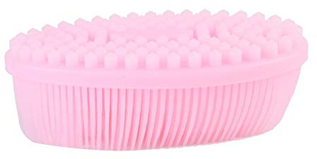 MAMJENNI Brosse à cheveux pour bébé, pour nourrissons et nouveau-nés, poils en silicone souple, masseur de cuir chevelu, dissolvant de croûtes de lait, essentiel pour l'heure du (Rose)