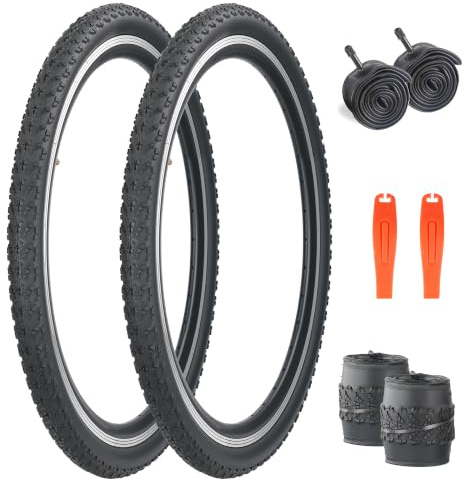ZUKKA 2-pack cykeldäck 26 tum 1,95 med 2-pack cykelslang 26 tum Schrader AV 35 mm för MTB cykel mountainbike däck