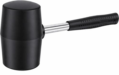 Rubber Mallet Hammer 21oz – Non-Marking Soft Rubber Head with Anti-Slip Grip, Heavy Duty for Woodworking, Tent Pegs, Camping, Paving & DIY Projects