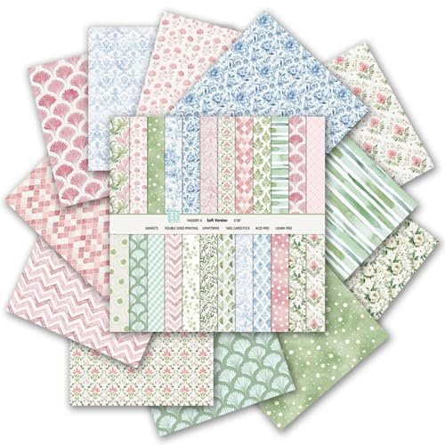 24 Blatt Scrapbook Papier 15x15 cm Doppelseitiges Bastelpapier | Buntes Dekorpapier Geeignet für Junk Journal, Fotoalbum, Origami Sowie Weitere Kreative DIY Handwerk-Projekte.