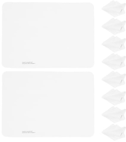 Kisangel Paño de Limpieza para Pantallas LCD Teléfono Blanco, Diseño Portátil y Uso Versátil, Paquete de 10 Piezas de Tela Textil del Audio