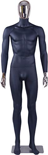 Mann, DM1-8D TonHan schöne stehende weibliche männliche abstrakte schwarz Matt lackierte Schaufensterpuppe Schaufensterfigur Galvanik Kopf und Hände Neu (Mann, DM1-8D)