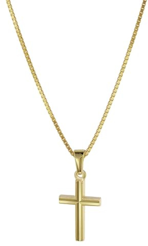 trendor Kreuz Anhänger für Kinder Gold 333 mit plattierter Halskette 08504-40 40 cm