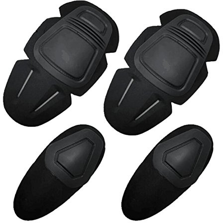 haoYK Taktisches Ellenbogenschutz-Knieschoner-Set für taktische Combat G2 G3 Hosen und Hosen im Freien (Knie BK-B + Ellenbogen BK)