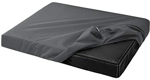 tierlando® Quick-Cover Goofy Basic Matratzenschoner für Hundebett und Hundematratze aus Polyester – rechteckiger, waschbarer Spannbettlakenbezug Größe: 115x80cm | Farbe: 02 Graphit