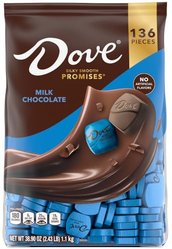 DOVE PROMISES Milk Chocolate Candy Individually Wrapped Bulk Pack (38.09 oz, 136 Piece) Bag