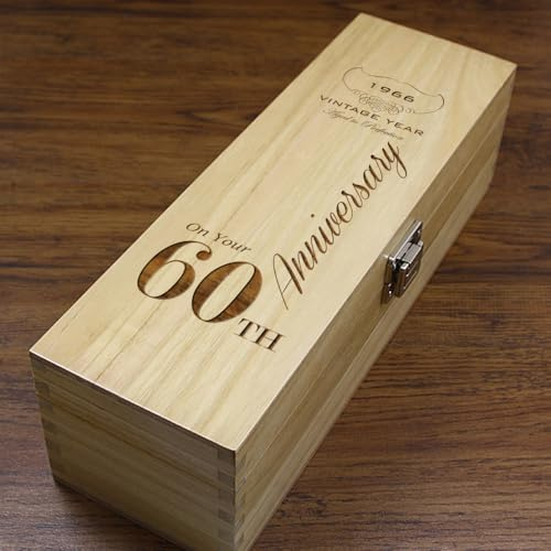 English Pewter CompanyBoîte à vin ou à champagne en bois personnalisée et personnalisée, vernie et doublée de satin [HING13]