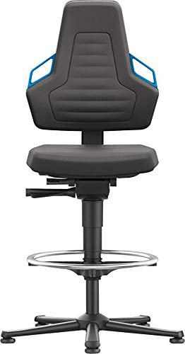 Interstuhl Arbeitsdrehstuhl Nexxit Gleiter+Fußring Supertec schwarz Griff blau 570-820mm