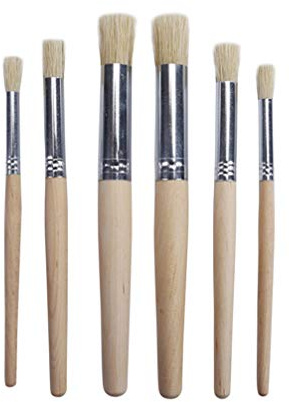 6pièces Set De Pinceaux À Peinture Nylon Avec Poignée Bois Pour Peinture Acrylique Et Aquarelle Pinceaux Professionnels Pour Détails Précis Et Surfaces