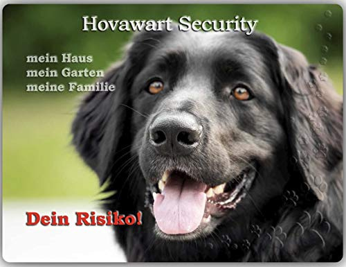 Merchandise for Fans Warnschild - Schild aus Aluminium - 20x30cm Motiv: Hovawart Security (01)