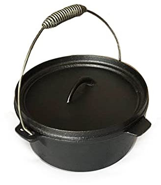 TEXAS CLUB Marmite en fonte Dutch Oven, Marmite en fonte avec couvercle, 3.9L