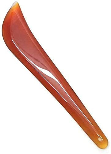 feedal Poliermesser aus natürlichem rotem Achat, hochglanzpoliert, Gold, Silber, Schmuck, Handpolierer, 11 cm, Rot