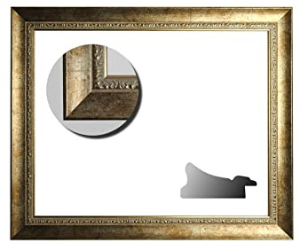 Barockrahmen weißgold verziert - Wechselrahmen, 70 x 100 cm