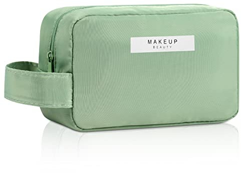 Aucuu Kosmetiktasche, wasserdichte Make-up-Tasche, Reise Schminktasche, Tragbar Schminktasche, Kosmetiktasch Organizer für Frauen und Mädchen (Klein Grün)