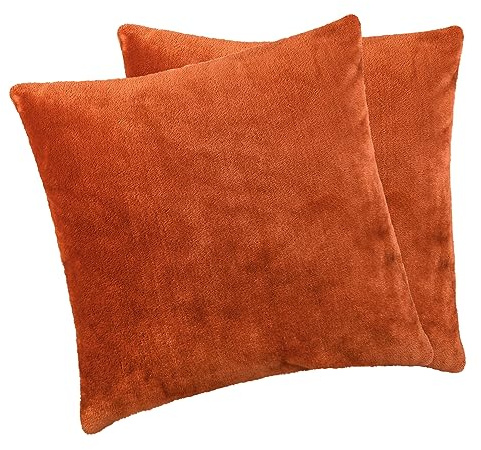 Moon - 2er Pack Kissenbezug Cashmere Feeling - Kissenhülle ca. 50x50 cm - extra schwere Qualität ca. 500g/m² - rost