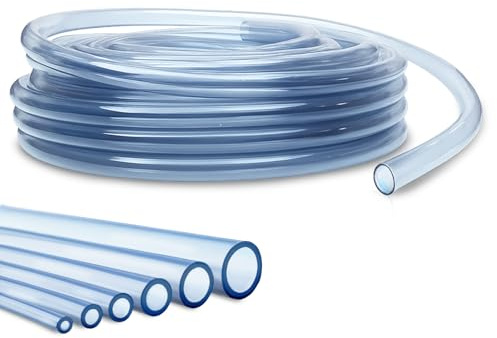 Flexibler PVC-Schlauch, transparent, flexibel, PVC-Schlauch für Wasser, für Aquarien und Aquarien, Flüssigkeit, PC-Kühlung, Luftpumpe, PVC-Rohr (6 mm x 4 mm, 10 m)