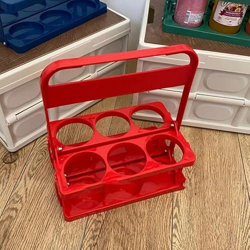 Kuuleyn Cesto per Vino, Contenitore per Bottiglie, Portabottiglie Portatile per Bottiglie di Birra, Colore Puro, Pieghevole, Portaoggetti per Bevande, Cesto per Manico per Birra da Picnic(Rosso)