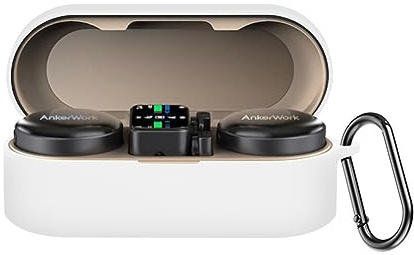SanSixi Microphone Armor Portable Non-toxic Cover Silicone Dustproof Washable Protective Cover for Anker work M650 Wireless Microphone Accessories (White)