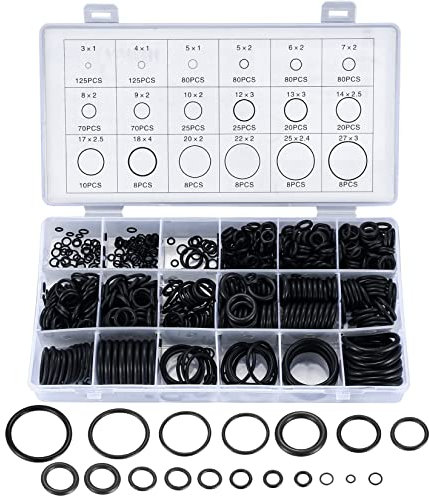 KOXXIAMOQ 850 Stück Dichtungsringe Set, O Ringe Sortiment Kit, O Ringe Sortiment Set, Gummi Dichtungen, Gummidichtung O-ringe, schwarzen 18 Größen Dichtungssatz Unterlegscheiben für Sanitär Hydraulik