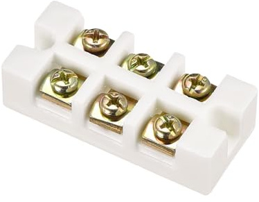 Rebower Porzellan-Keramik-Anschlussklemme hitzebeständig 58x25x14mm | 1 Stück, 3-Wege-Klemme, Für Drahtverbinder Elektrofeld