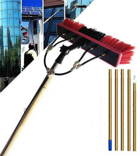 3-10M Reinigung Von Photovoltaik- Und Sonnenkollektoren, Fensterreinigung, Glaswandreinigung, Waschanschluss Geräte Verlängerung Der Pole Reinigung Für LKW-Fenster,9M/35cm Brush Head