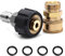 RUNYU Set di 2 adattatori per idropulitrici ad alta pressione, M22, filettatura interna da 14 mm, filettatura esterna, 5000 PSI, M22, orientabile su attacco rapido da 3/8, per tubo di pulizia e