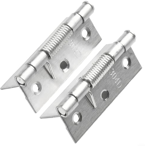 Lot de 2 charnières à ressort en acier inoxydable à fermeture automatique pour portes et armoires (7,6 cm)
