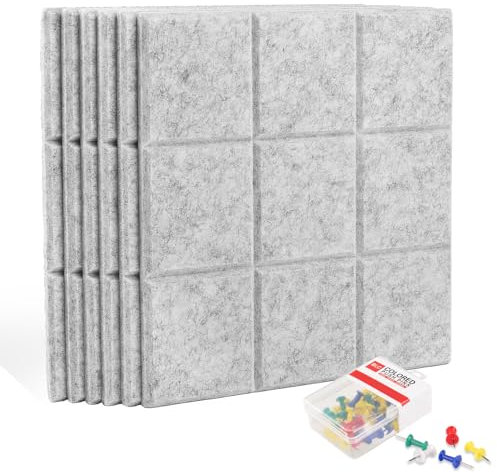 6 Stück Pinnwand Filz, 30X30 Große Pinnwand Selbstklebend mit Pinnnadeln, DIY Filzboard Pin Board, Filzplatten Selbstklebend für Foto Hängen, Bulletin Tafeln Heimdekoration und Büro Memoranduma