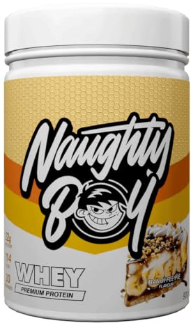 Naughty Boy Advanced Whey Protein Pulver, Optimaler Geschmack und Mischbarkeit für Mann und Frau, High Protein Low, Sugar, Low Carb, Muskelaufbau Pulver (Banoffee Pie 900g)