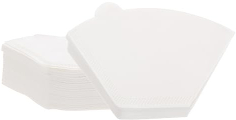 uxcell Lot de 200 filtres à café à 4 cônes, taille 101, filtres à café jetables en fibre de bois naturelle non blanchie, convient pour verser sur le filtre à café goutte à goutte, blanc